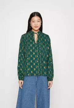 Блуза VILA VIZINO HIGH NECK, цвет ivy green/gold foil