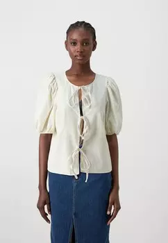 Блуза VINANNA TIE VILA, бежевый