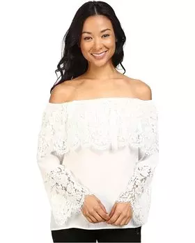 Блуза Vince Camuto Lace Bell Sleeve Off Shoulder, цвет New Ivory