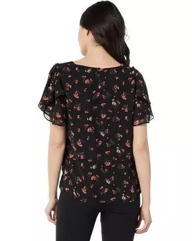 Блуза Vince Camuto Petal Sleeve Crew Neck Blouse, цвет Rich Black
