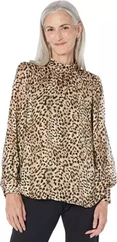 Блуза Vince Camuto Puff Long Sleeve Blouse with Mock Neck Collar and Cuffs, цвет Fall Camel