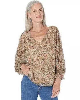 Блуза Vince Camuto V-Neck Bloosan Sleeve, цвет French Roast