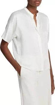 Блуза Vince Short Sleeve Dolman Button Down Blouse, цвет Off White