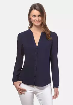 Блуза Vincenzo Boretti gerade geschnitten, темно-синий