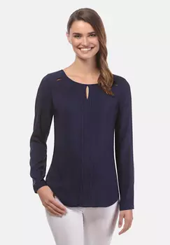 Блуза Vincenzo Boretti gerade geschnitten, темно-синий