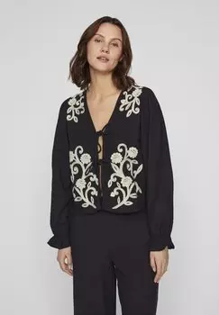 Блуза VIPOLENE V-NECK VILA, черный