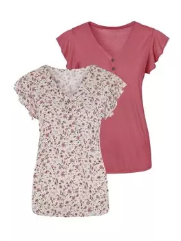 Блуза Vivance nshirt, цвет bedruckt, beere uni