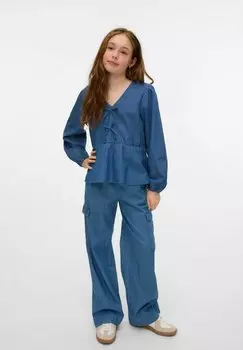 Блуза VMDEMI VERO MODA Girl, синий деним