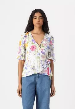 Блуза VMFLORA WRAP Vero Moda, белый