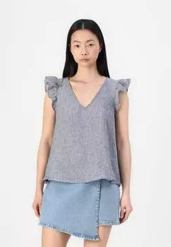 Блуза VMJANIE FLOUNCE Vero Moda, темно-синий