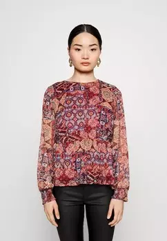 Блуза VMPHILINE O NECK Vero Moda Petite, темно-красный