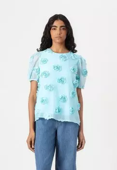 Блуза VMROSE FLOWER Vero Moda, бирюзовый