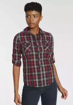 Блуза в клетку Arizona, повседневный образ лесоруба, черный