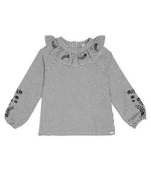 Блуза в клетку с вышивкой Tartine Et Chocolat, мультиколор