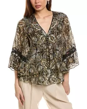 Блуза в крестьянском стиле Kobi Halperin Ele Print, черный