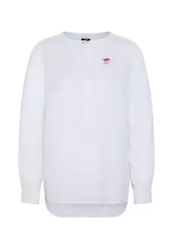 Блуза в стиле туники с вышивкой лейбла POLO SYLT, цвет Bright White