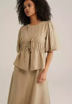 Блуза WE Fashion, бежевый