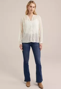 Блуза WE Fashion, кремовый