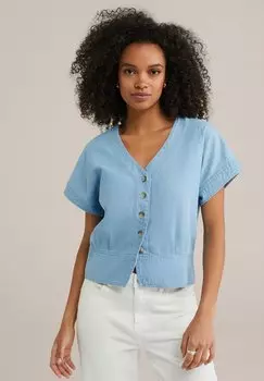 Блуза WE Fashion, светло-голубой