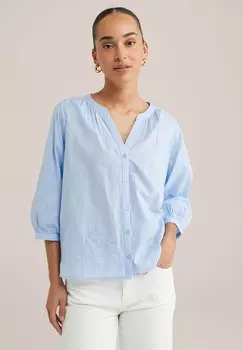 Блуза WE Fashion, светло-голубой