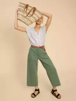 Блуза White Stuff Rae Textured Organic Cotton, цвет ivory/blue