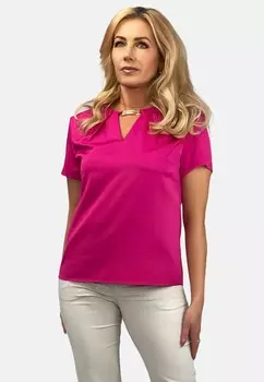 Блуза WITH A DECORATION REGINA FASHION, пестрый розовый