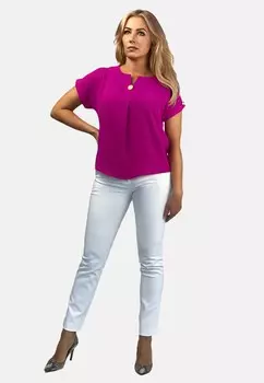 Блуза WITH BUTTON REGINA FASHION, неоновый розовый