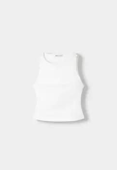 Блуза WITH DETAIL AT THE BACK Bershka, белый