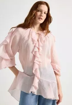 Блуза WITH FLOUNCES Lindex, фуксия