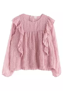 Блуза WITH FRILLS Lindex, сиреневый