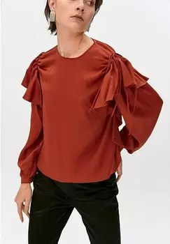 Блуза WITH RUFFLED AND GATHERED SLEEVES Rue les crateurs, темно-красный