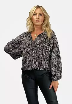 Блуза WITH WIDE SLEEVES REGINA FASHION, черный