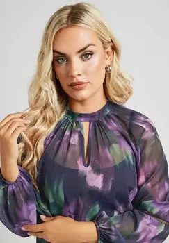 Блуза Yours Clothing, фиолетовый