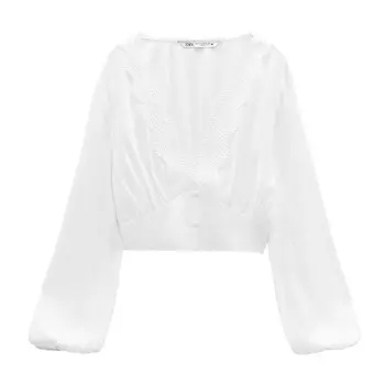 Блуза Zara Cropped Corsetry-inspired, белый
