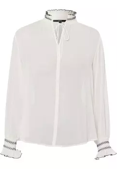 Блуза Zero Chiffon mit Stickerei, патч кремовый черный