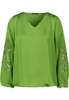 Блуза Zero Satin mit Stickerei, цвет Patch GreenGreen