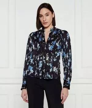 Блуза женская Guess Jeans с цветочным рисунком, черный