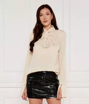 Блуза женская Patrizia Pepe из вискозы с драпировкой, бежевый