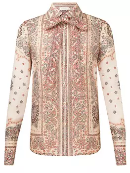 Блуза Zimmermann Matchmaker Tie Neck, бежевый