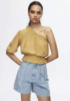 Блузка adL на одно плечо, коричневый