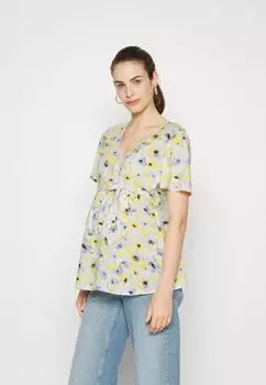 Блузка Anna Field, белый/голубой