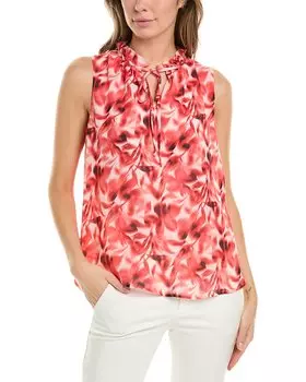 Блузка Anne Klein с оборками на шее, красный