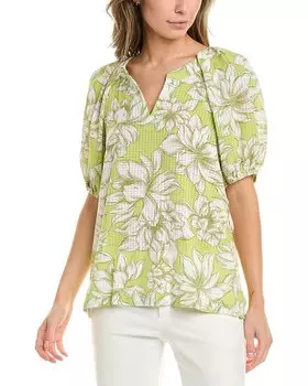 Блузка Anne Klein с рукавами-фонариками, зеленый