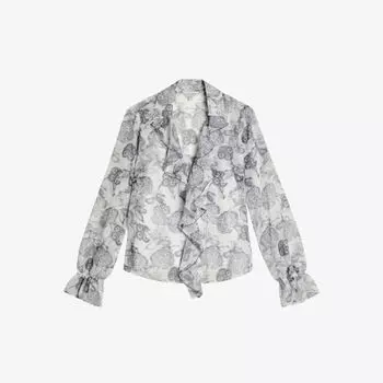 Блузка Anniye с оборками и графичным принтом Ted Baker, белый