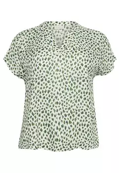Блузка Anny Kaffe Curve, графический горошек зеленого цвета