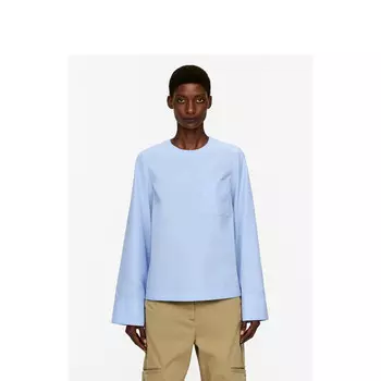 Блузка Arket с круглым вырезом, светло-голубой