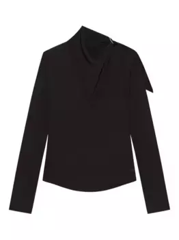 Блузка асимметричного кроя Courrges, черный