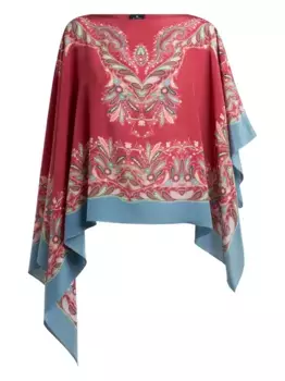 Блузка асимметричного кроя с принтом пейсли ETRO, красный