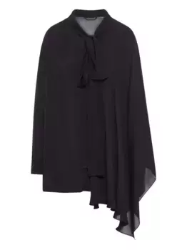 Блузка асимметричного кроя с завязками BALENCIAGA, черный