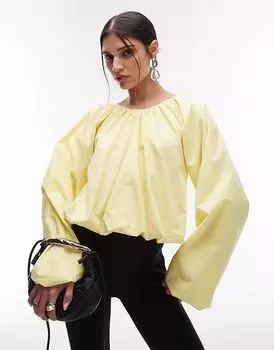 Блузка ASOS DESIGN с объемным подолом и пузырьками лимонного цвета